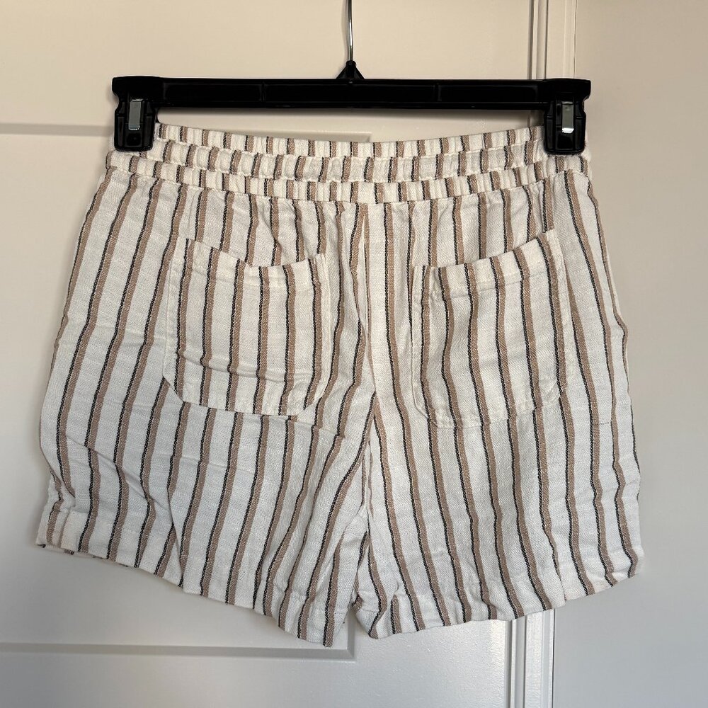 Old Navy Women's Linen Blend Shorts in Brown/Black Stripe Size XS - Picture 2 of 4